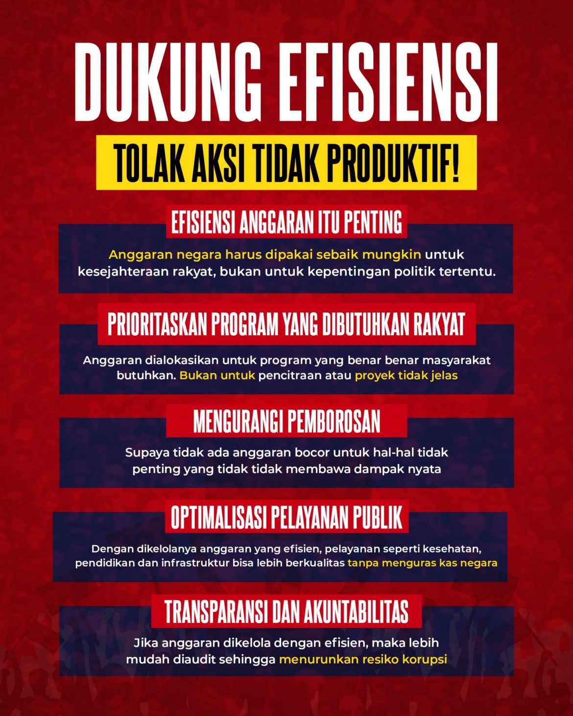 Mendukung Program Presiden Prabowo dalam Efisiensi Anggaran untuk Penguatan Negara