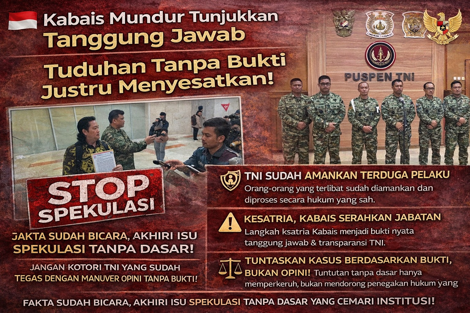 Narasi Spekulatif Soal “Rantai Komando” Dinilai Menyesatkan, TNI Justru Tunjukkan Kepemimpinan dan Tanggung Jawab Nyata
