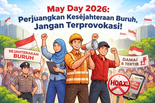 Peringatan Hari Buruh Internasional (May Day) 2026 jadikan momentum untuk memperbaiki kesejahteraan buruh dan jangan terprovokasi kepentingan kelompok kepentingan